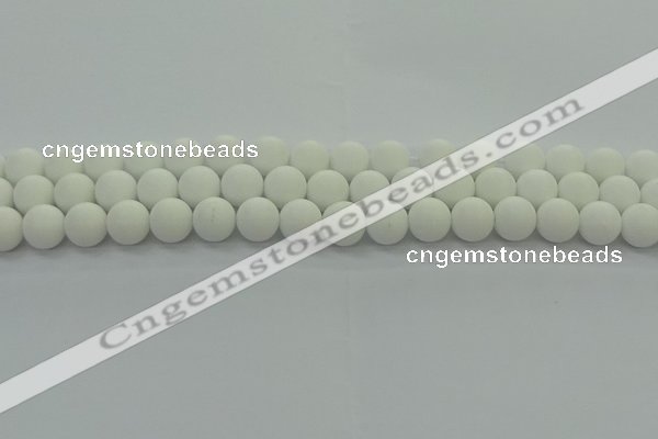 CPB413 15.5 inches 10mm round matte white porcelain beads