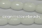 CPB42 15.5 inches 12*16mm faceted drum white porcelain beads