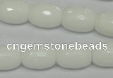 CPB42 15.5 inches 12*16mm faceted drum white porcelain beads