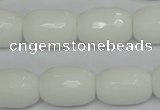 CPB43 15.5 inches 13*18mm faceted drum white porcelain beads