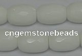 CPB44 15.5 inches 15*20mm faceted drum white porcelain beads