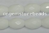 CPB48 15.5 inches 13*18mm faceted rice white porcelain beads