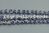 CPB505 15.5 inches 14mm round Painted porcelain beads