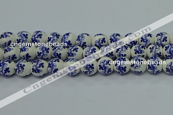 CPB512 15.5 inches 8mm round Painted porcelain beads