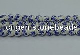 CPB513 15.5 inches 10mm round Painted porcelain beads