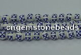 CPB521 15.5 inches 6mm round Painted porcelain beads