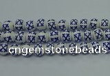 CPB522 15.5 inches 8mm round Painted porcelain beads