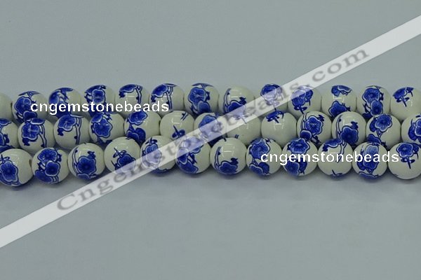 CPB541 15.5 inches 6mm round Painted porcelain beads