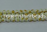 CPB561 15.5 inches 6mm round Painted porcelain beads