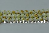 CPB563 15.5 inches 10mm round Painted porcelain beads