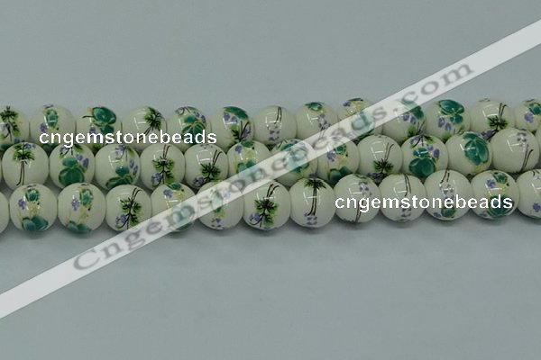 CPB581 15.5 inches 6mm round Painted porcelain beads
