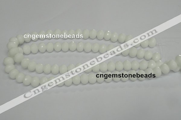 CPB60 15.5 inches 8*12mm faceted rondelle white porcelain beads