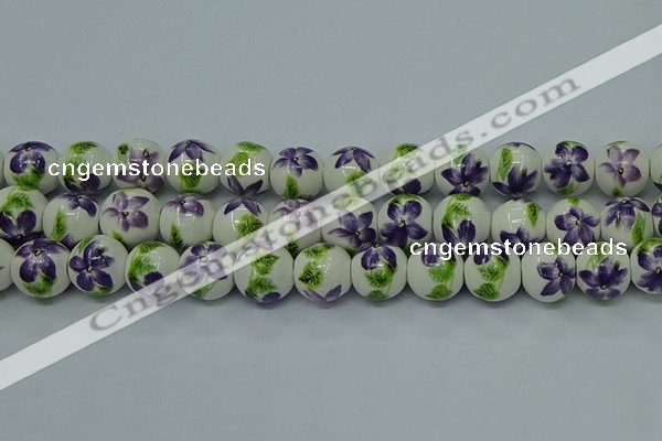 CPB621 15.5 inches 6mm round Painted porcelain beads