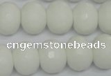 CPB63 15.5 inches 13*18mm faceted rondelle white porcelain beads