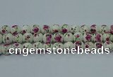 CPB631 15.5 inches 6mm round Painted porcelain beads