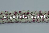 CPB632 15.5 inches 8mm round Painted porcelain beads