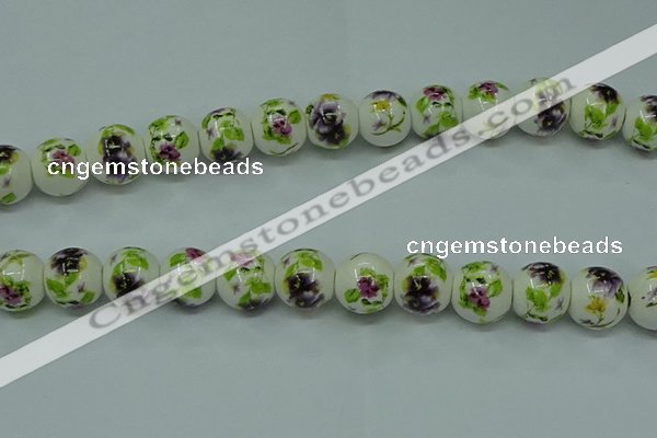 CPB661 15.5 inches 6mm round Painted porcelain beads