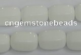 CPB67 15.5 inches 13*18mm drum white porcelain beads wholesale