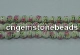 CPB681 15.5 inches 6mm round Painted porcelain beads