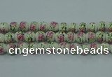 CPB682 15.5 inches 8mm round Painted porcelain beads