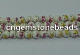 CPB691 15.5 inches 6mm round Painted porcelain beads