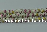 CPB692 15.5 inches 8mm round Painted porcelain beads