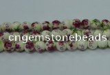 CPB701 15.5 inches 6mm round Painted porcelain beads