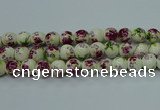 CPB702 15.5 inches 8mm round Painted porcelain beads