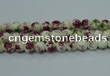 CPB705 15.5 inches 14mm round Painted porcelain beads