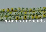 CPB731 15.5 inches 6mm round Painted porcelain beads