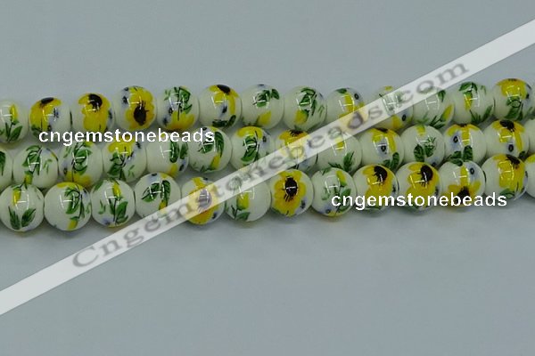 CPB731 15.5 inches 6mm round Painted porcelain beads