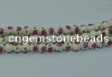 CPB741 15.5 inches 6mm round Painted porcelain beads