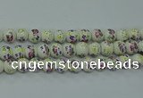 CPB772 15.5 inches 8mm round Painted porcelain beads