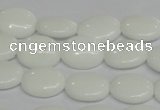 CPB85 15.5 inches 10*14mm oval white porcelain beads wholesale