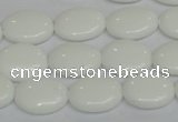 CPB86 15.5 inches 12*16mm oval white porcelain beads wholesale