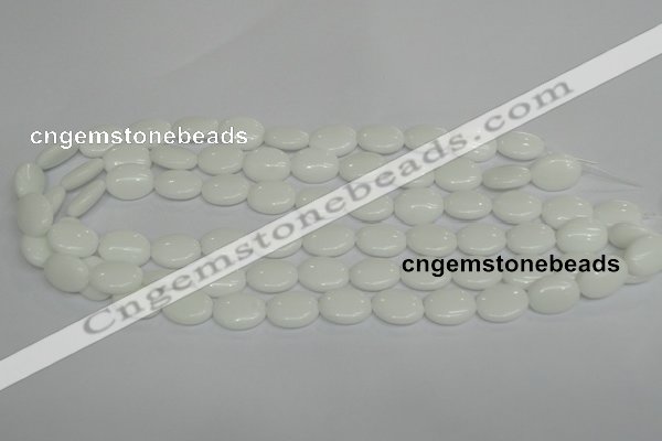 CPB86 15.5 inches 12*16mm oval white porcelain beads wholesale