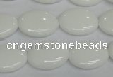 CPB88 15.5 inches 15*20mm oval white porcelain beads wholesale