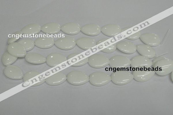 CPB92 15.5 inches 18*25mm flat teardrop white porcelain beads wholesale
