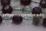 CPC11 15.5 inches 8mm faceted round green phantom quartz beads