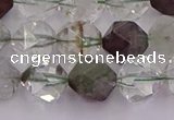 CPC18 15.5 inches 12mm faceted nuggets green phantom quartz beads