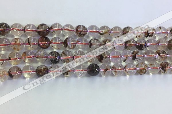CPC651 15.5 inches 6mm round yellow phantom quartz beads