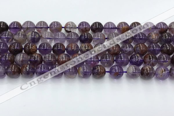 CPC666 15.5 inches 8mm round purple phantom quartz beads wholesale