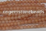 CPE01 15.5 inches 4mm round peach stone beads wholesale