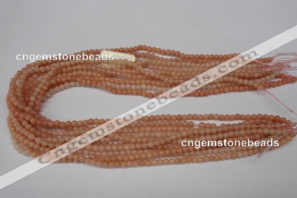 CPE01 15.5 inches 4mm round peach stone beads wholesale