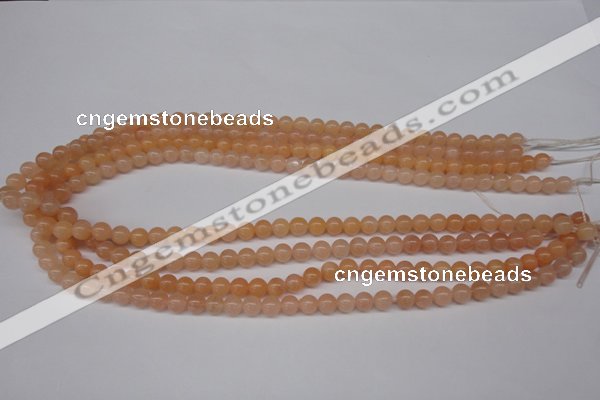 CPE02 15.5 inches 6mm round peach stone beads wholesale