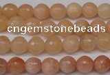 CPE12 15.5 inches 8mm faceted round peach stone beads wholesale