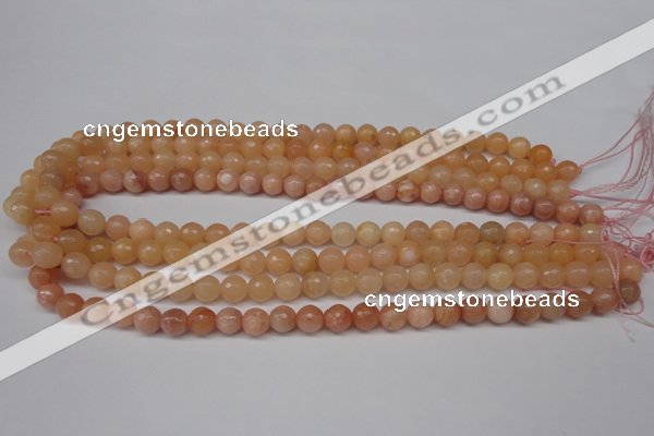 CPE12 15.5 inches 8mm faceted round peach stone beads wholesale