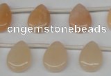 CPE22 Top-drilled 12*16mm flat teardrop peach stone beads wholesale