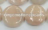 CPI10 15.5 inches 25mm flat round pink aventurine jade beads wholesale