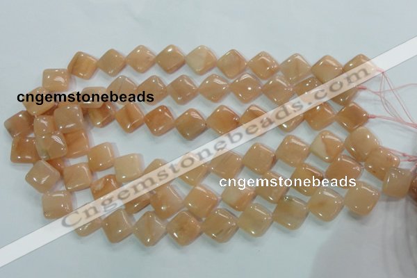 CPI102 15.5 inches 14*14mm diamond pink aventurine jade beads